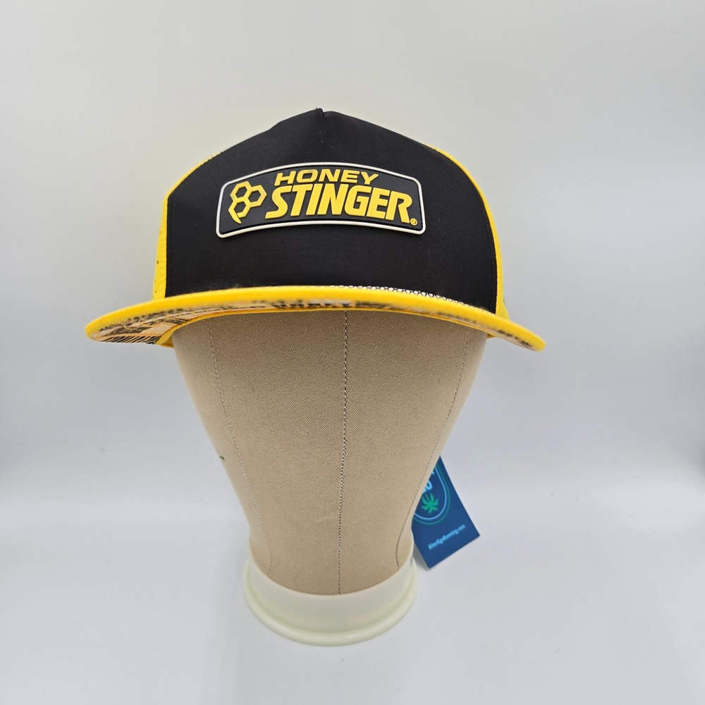 Honey Stinger Alter Ego Running Performance Snapback Hat Yellow Black Aer Splash